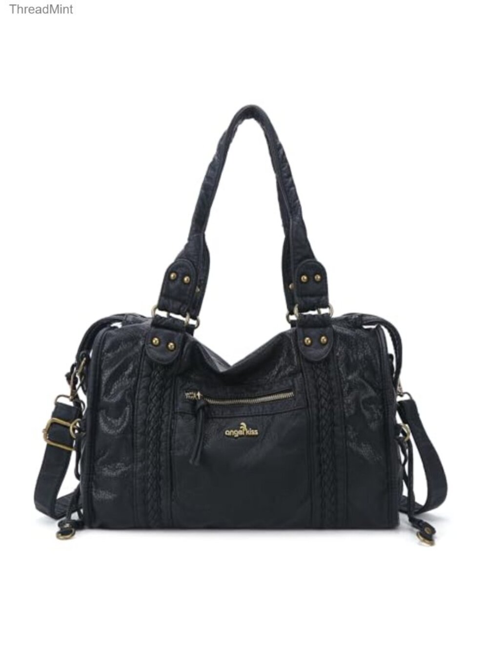 Vegan Leather Hobo Satchel Handbags Large Tote Shoulder Bag with Pockets
